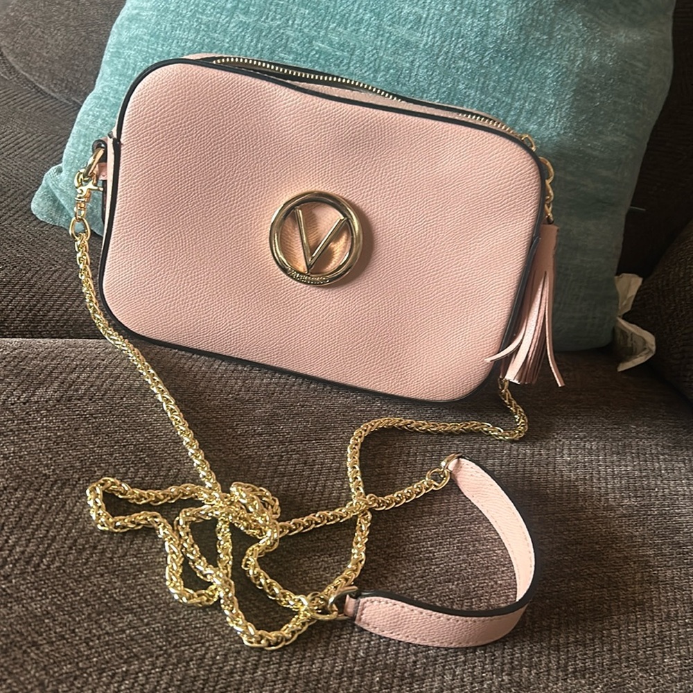 Valentino by Mario Valentino box pink crossbody handbag chain strap small - Picture 1 of 10